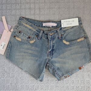 Fancy Collection Denim Blue Jean Shorts Size 24 Waist